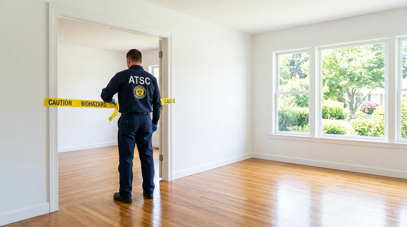 Certified biohazard cleanup crew performing Trauma Scene Cleanup in Fruitville